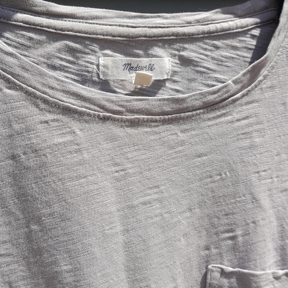 Madewell  Textured Light Gray XS Tee - Picture 2 of 4